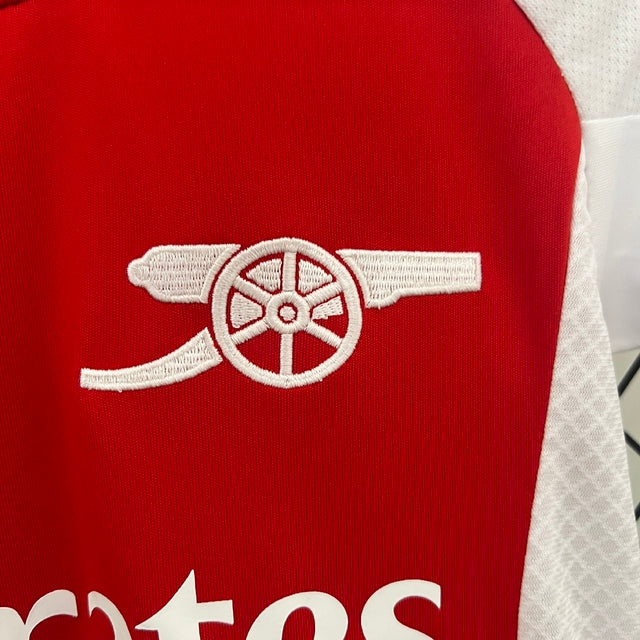Conjunto Infantil Arsenal 24/25 Home Adidas - Branco e Vermelho