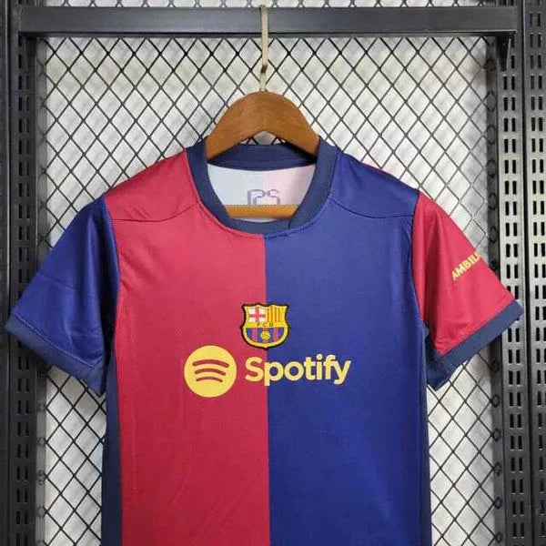 Conjunto Infantil Barcelona 24/25 Home Nike - Azul e Grená