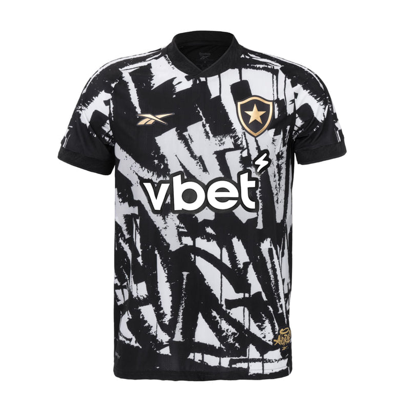 Camisa Botafogo Home 25/26 Reebok Torcedor Masculina - Branco e Preto