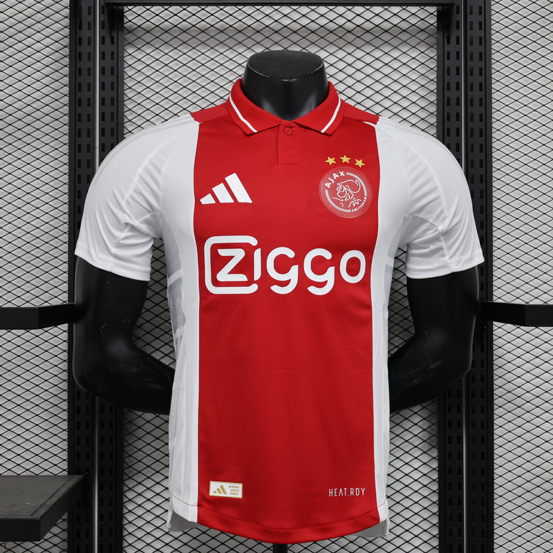 Camisa Ajax Home 2024/25 Jogador Adidas Masculino com Patch - Vermelha e Branca