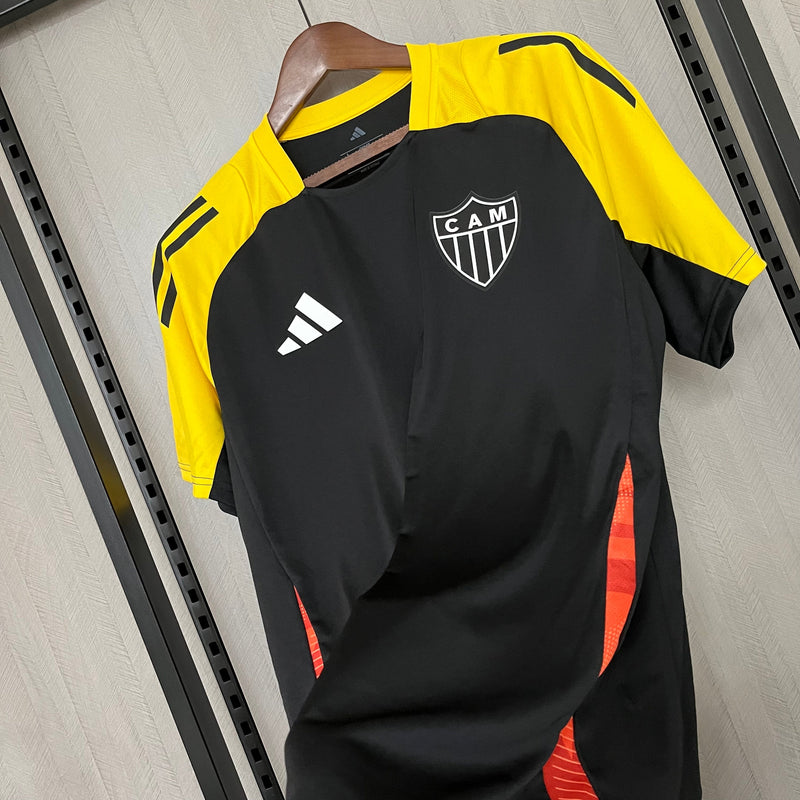Camisa Atletico Mineiro Treino Tiro 24 Adidas Torcedor - Preta e Amarela