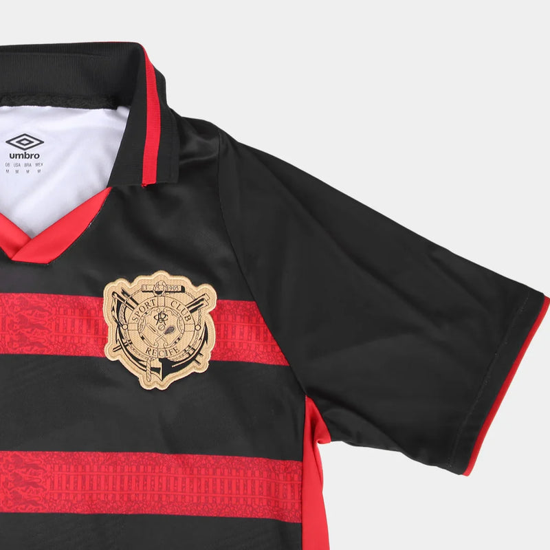 Camisa Sport Home 24/25  Umbro Torcedor Masculino  - Preto e Vermelho