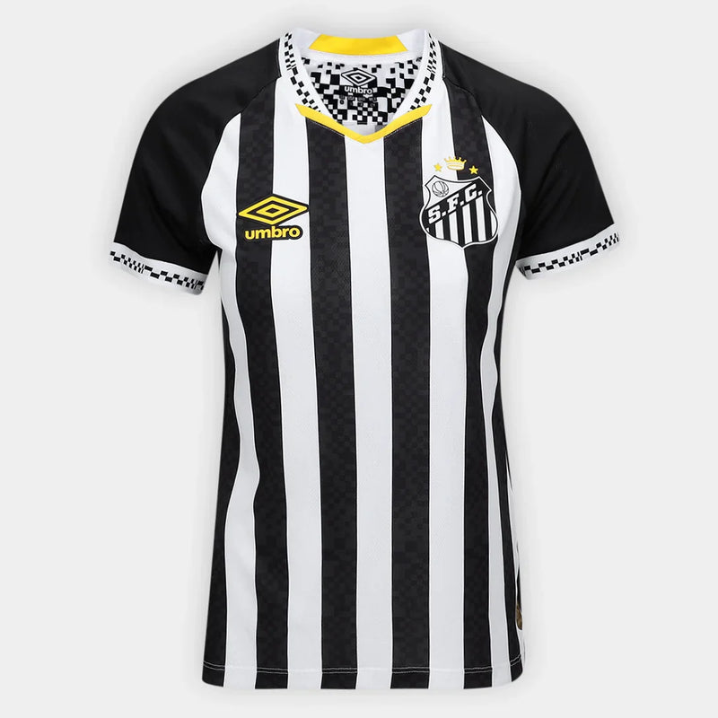 Camisa Santos Away 25/26 Umbro Torcedor Feminina - Preto e Branco