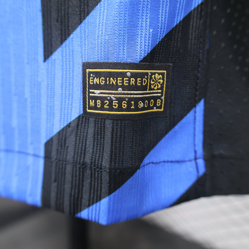 Camisa Inter de Milão Home 2024/25 Jogador Nike Masculino com Patch - Azul, Preta e Dourada