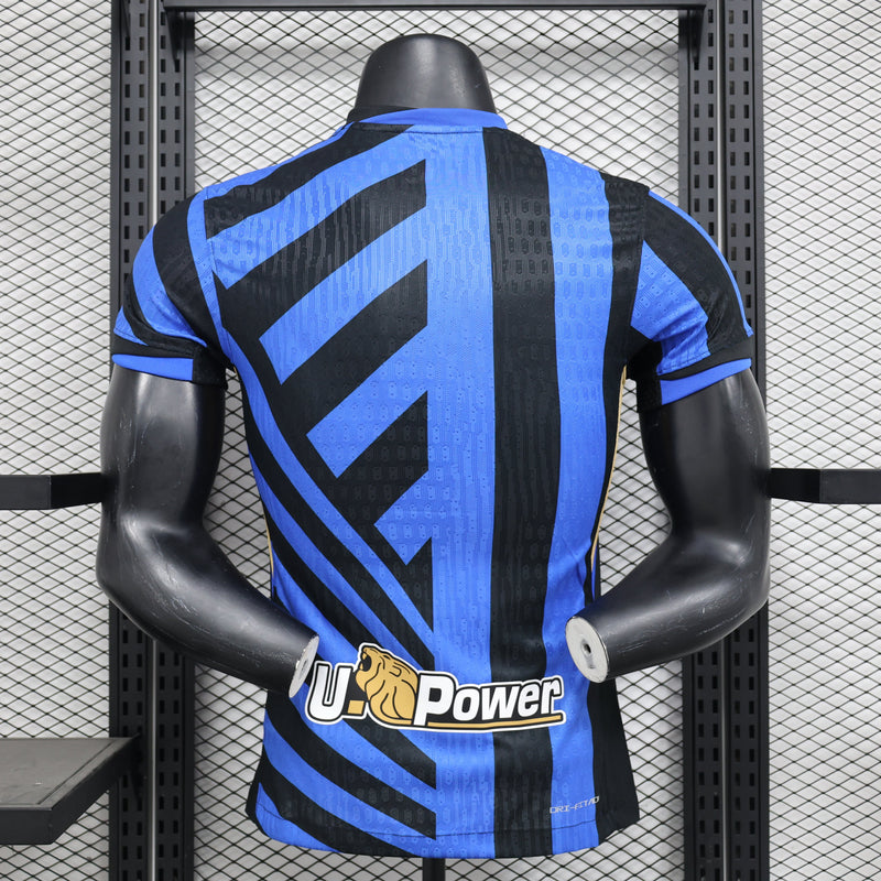 Camisa Inter de Milão Home 2024/25 Jogador Nike Masculino com Patch - Azul, Preta e Dourada