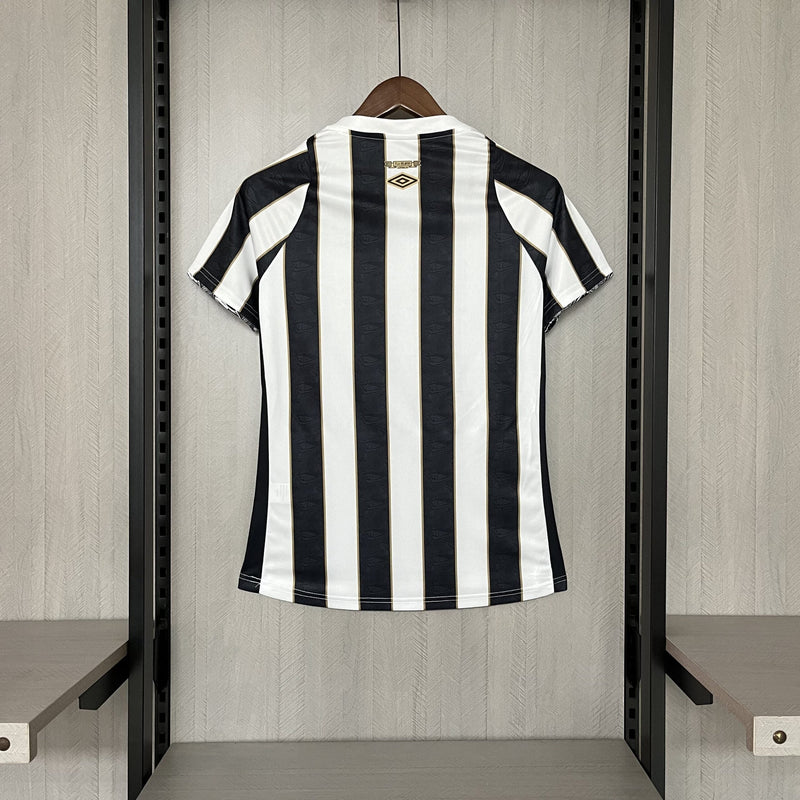 Camisa Santos Away 24/25 Umbro Torcedor Feminina - Preto e Branco