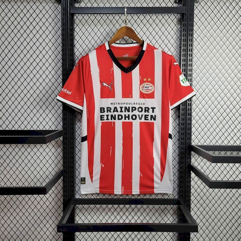 Camisa PSV Home 24/25 Puma Torcedor Masculino - Vermelho e Branco