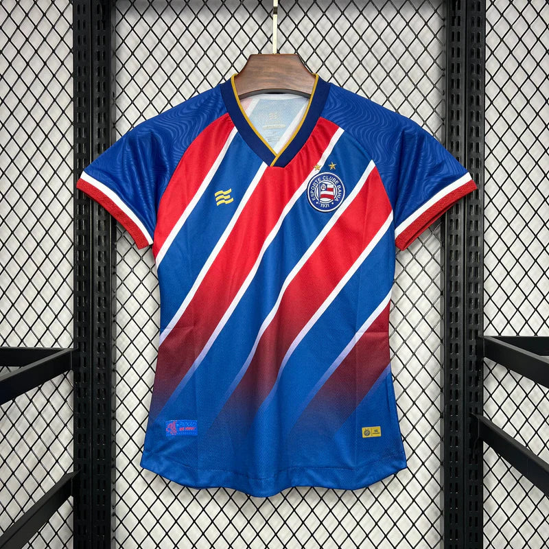 Camisa Bahia Away 24/25 Torcedor Feminina - Azul e Vermelho