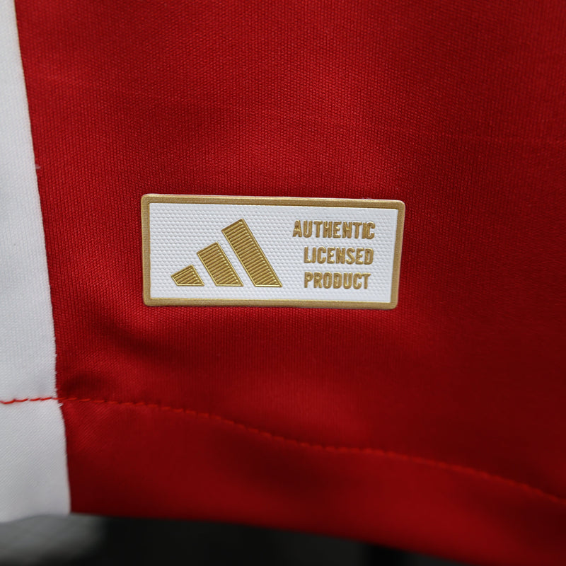 Camisa Ajax Home 2024/25 Jogador Adidas Masculino com Patch - Vermelha e Branca