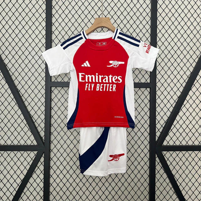 Conjunto Infantil Arsenal 24/25 Home Adidas - Branco e Vermelho
