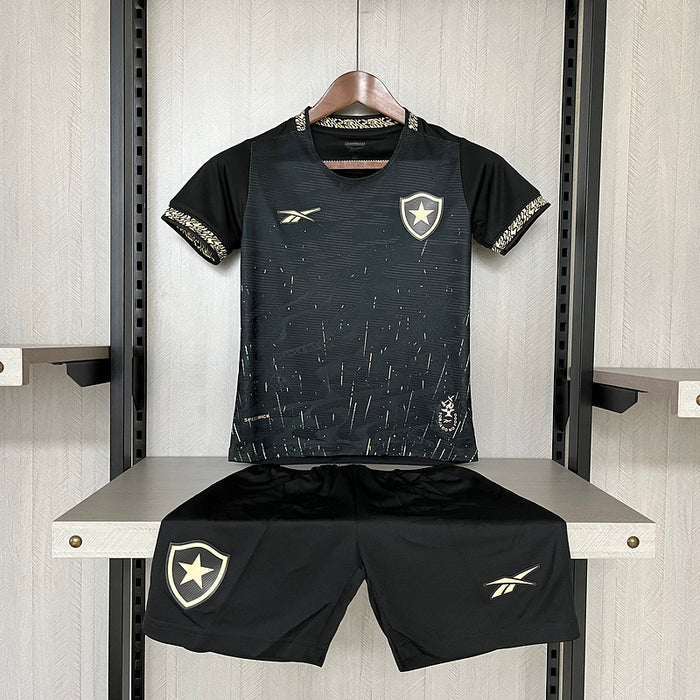 Kit Infantil Botafogo Away 24/25 - Rebook - Preto e Dourado