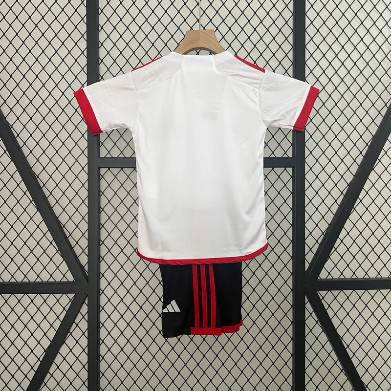 Kit Infantil Flamengo 24/25 Away Adidas - Branca
