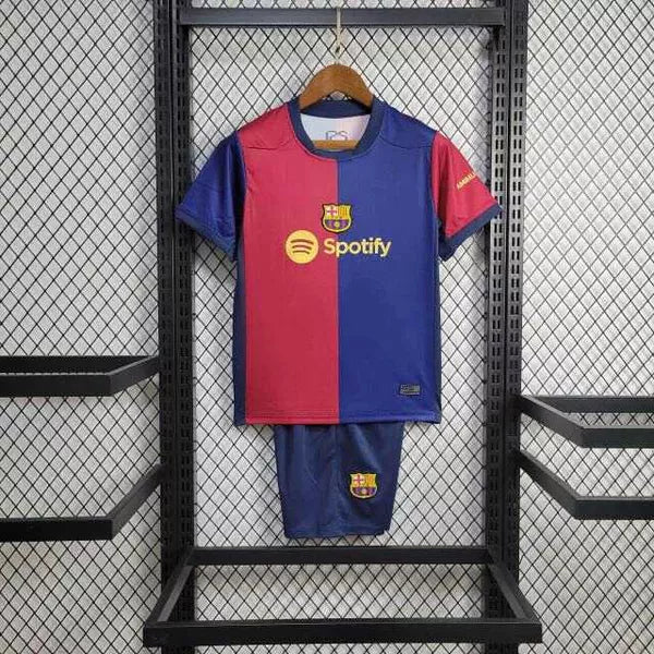Conjunto Infantil Barcelona 24/25 Home Nike - Azul e Grená