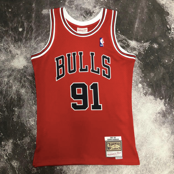 Kit NBA Bulls Jordan 23 Pippen 33 Rodman 91 - Vermelha