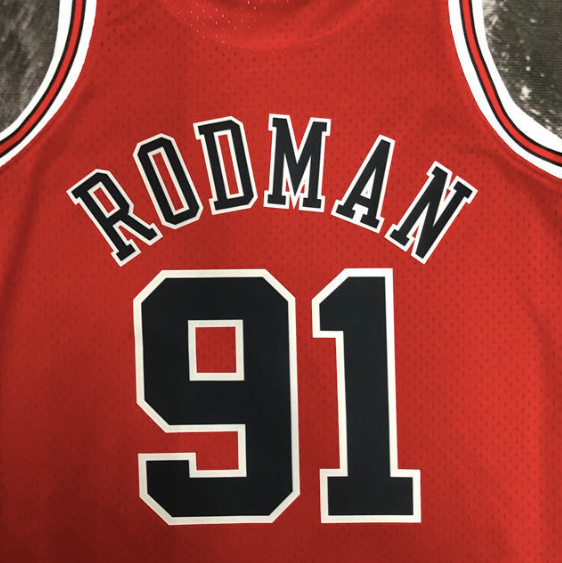 Kit NBA Bulls Jordan 23 Pippen 33 Rodman 91 - Vermelha