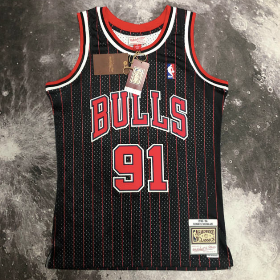 regata NBA Bulls Rodman 91 - Preta