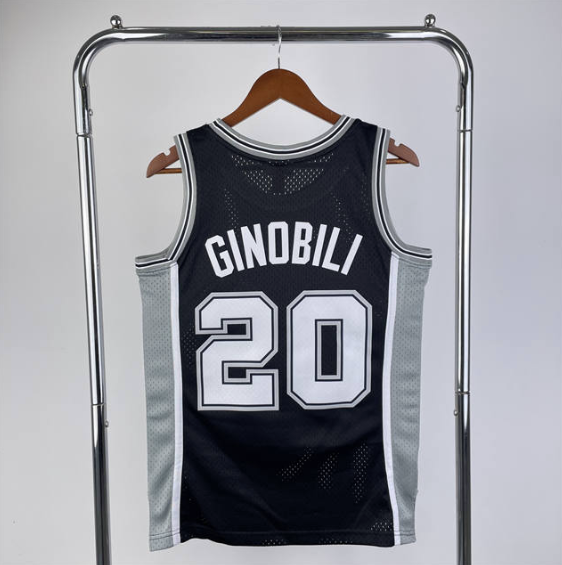 regata NBA Spurs Ginobili 20 - Preta