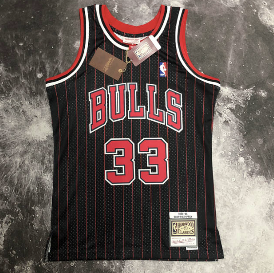 regata NBA Bulls Pippen 33 - Preta