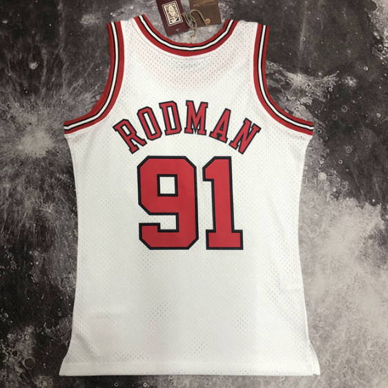 regata NBA Bulls Rodman 91 - Branca