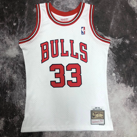 regata NBA Bulls Pippen 33 - Branca