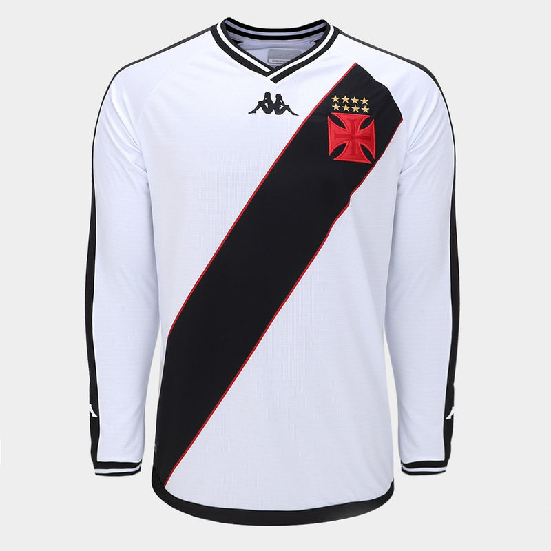Camisa Vasco Manga Longa 24/25 Away Kappa Masculino Torcedor - Branca