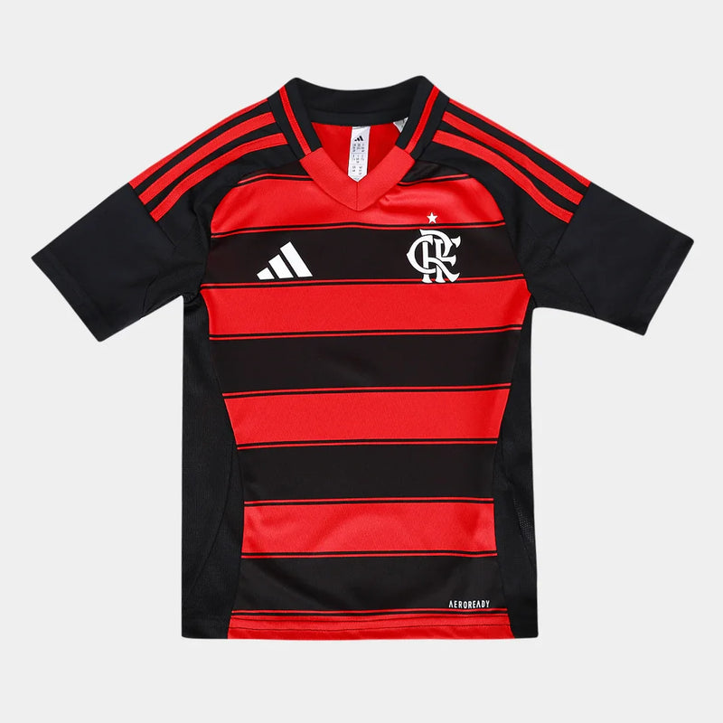 Kit Flamengo Infantil I 25/26 s/n Torcedor Adidas - Preto e Vermelho
