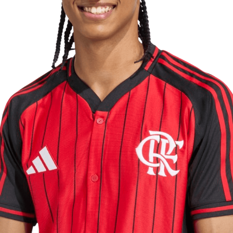 Camisa Flamengo US 25/26 Masculino Adidas Torcedor - Vermelha e Preta