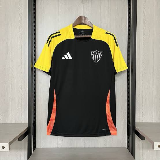 Camisa Atletico Mineiro Treino Tiro 24 Adidas Torcedor - Preta e Amarela