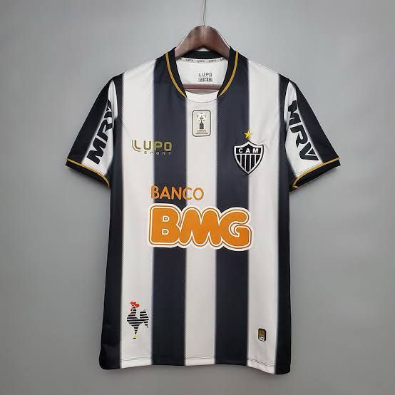 Camisa Atlético Mineiro Home Retrô 2013 Patch da Libertadores - Preta e Branca - Lupo