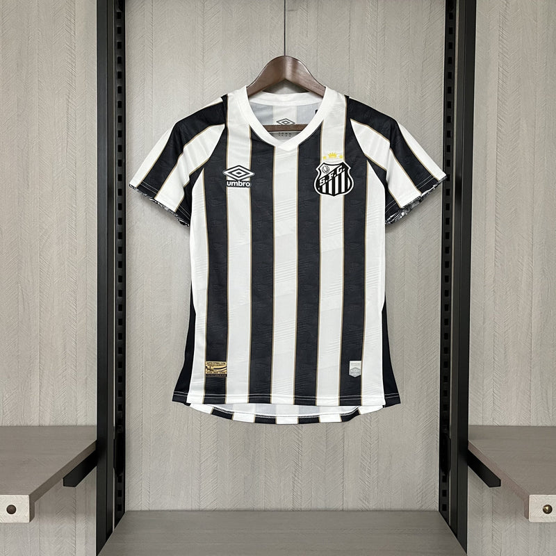 Camisa Santos Away 24/25 Umbro Torcedor Feminina - Preto e Branco