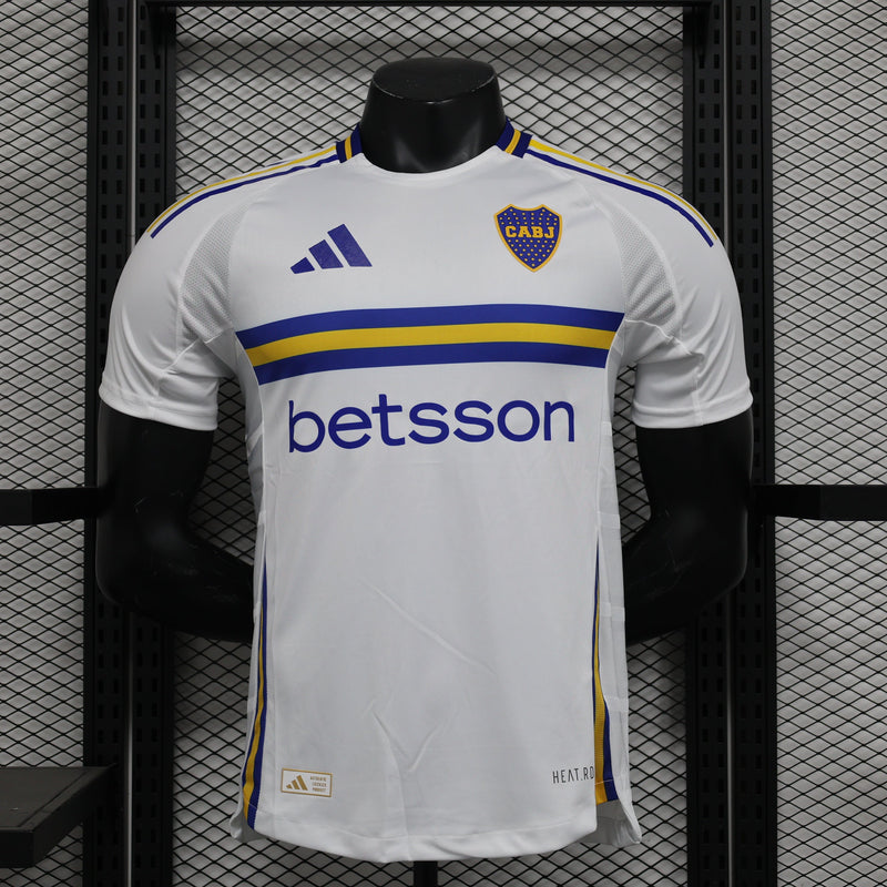 Camisa Boca Juniors Away 2024/25 Jogador Adidas Masculino com Patch - Branca, Azul e Amarela