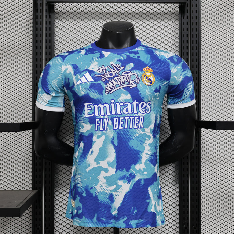 Camisa Real Madrid Edição Especial 2024/25 Jogador Adidas Masculino com Patch - Azul e Branca