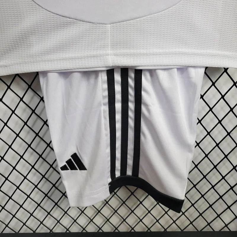 Conjunto Infantil Real Madrid 24/25 Home Adidas - Branco