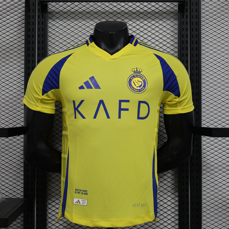 Camisa Al-Nassr Home 2024/25 Jogador Adidas Masculino com Patch - Amarela e Azul