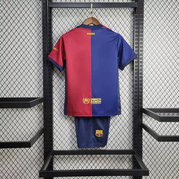 Conjunto Infantil Barcelona 24/25 Home Nike - Azul e Grená