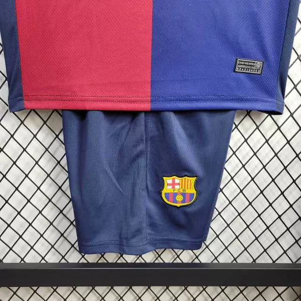 Conjunto Infantil Barcelona 24/25 Home Nike - Azul e Grená