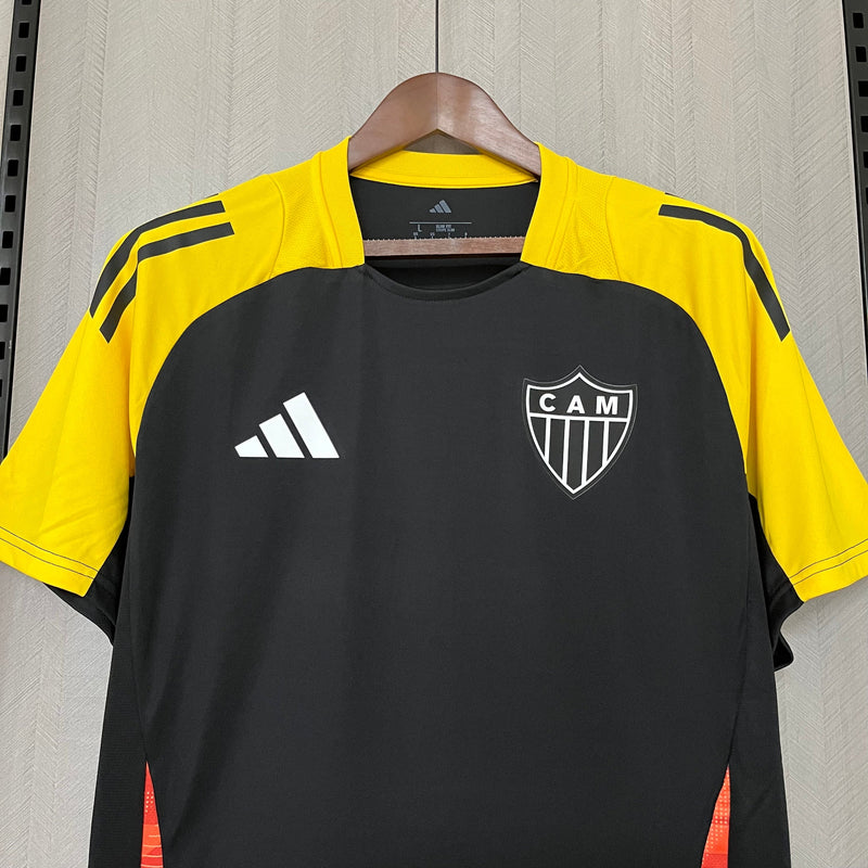 Camisa Atletico Mineiro Treino Tiro 24 Adidas Torcedor - Preta e Amarela