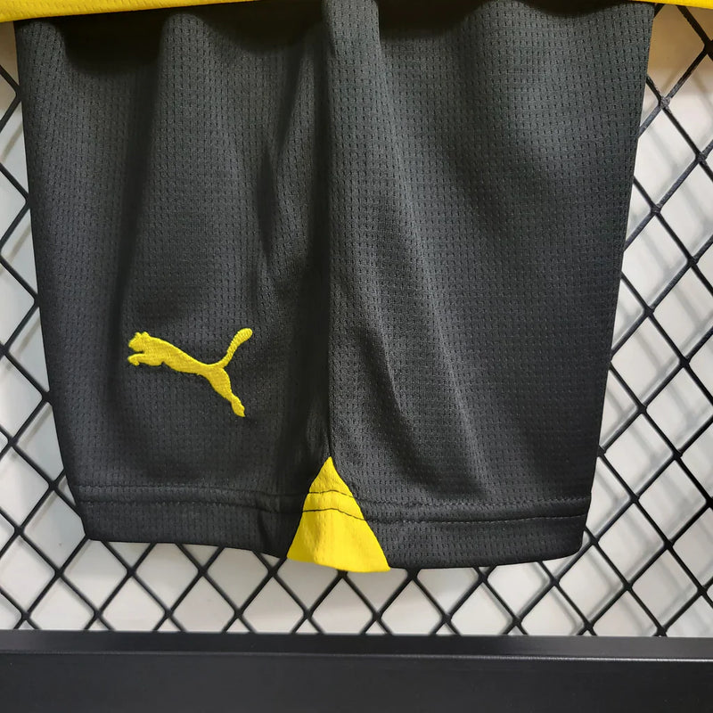 Conjunto Infantil Borussia Dortmund 24/25 Home Puma - Amarelo e Preto