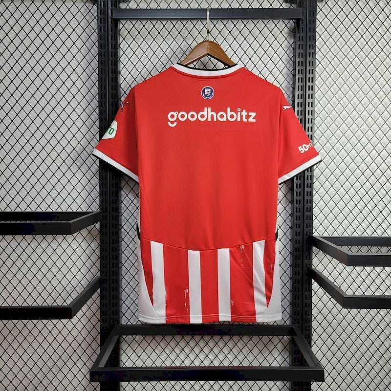 Camisa PSV Home 24/25 Puma Torcedor Masculino - Vermelho e Branco