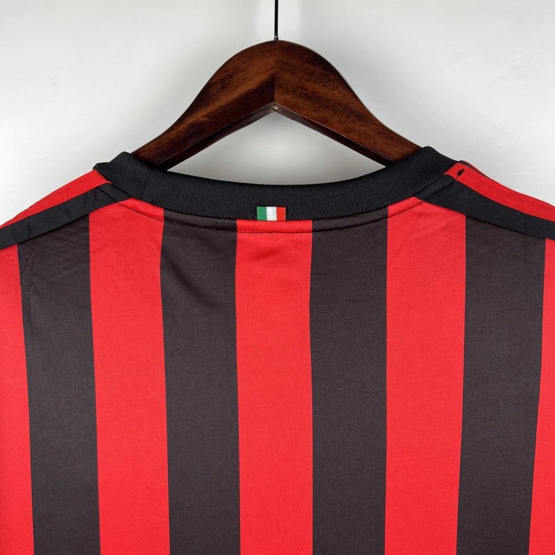 Camisa Retrô AC Milan Home 2017/18 Adidas Torcedor - Preta e Vermelha