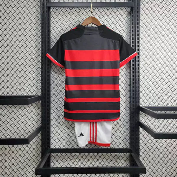 Kit Infantil Flamengo 24/25 Home Adidas - Vermelha e Preta