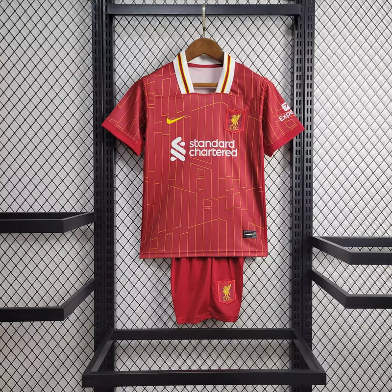 Conjunto Infantil Liverpool 24/25 Home Nike - Vermelho