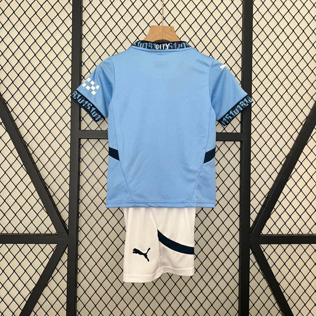 Conjunto Infantil Manchester City 24/25 Home Puma - Azul