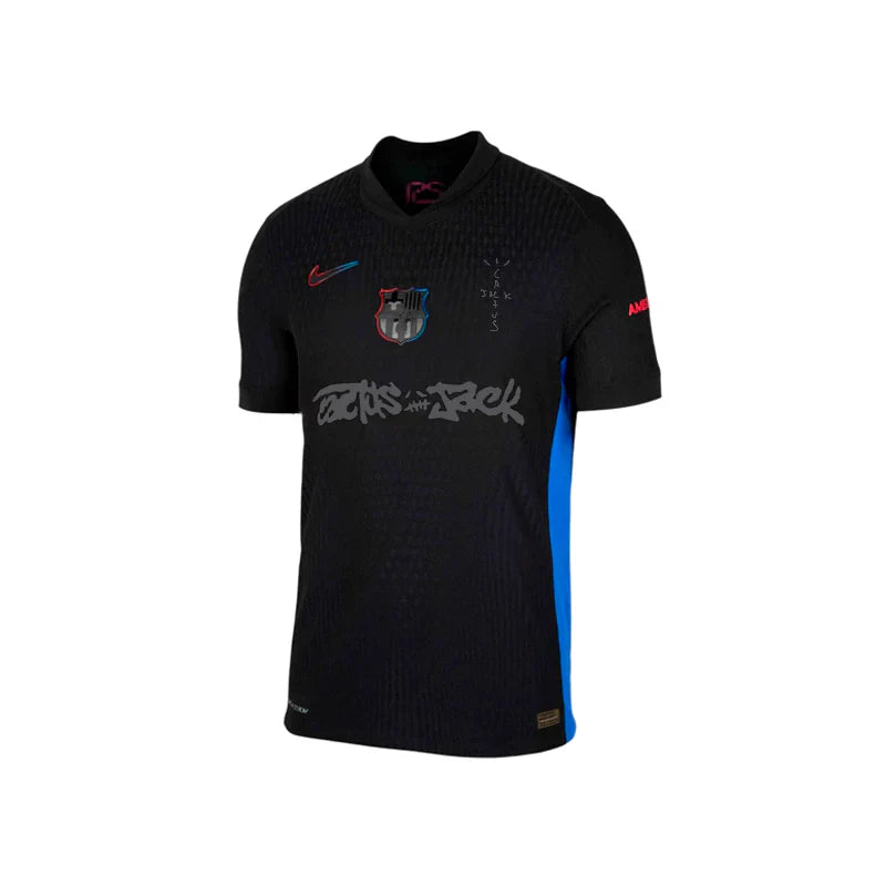 Camisa Barcelona X Travis Scott Away Edição Especial 24/25 - Torcedor Nike Masculino - Preto